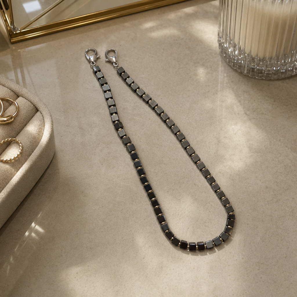 Black on Track Phone Chain